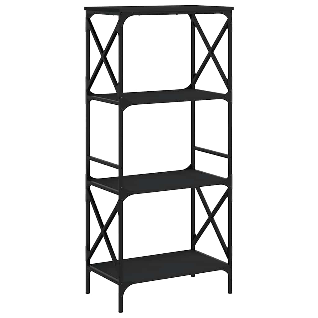 Regal za knjige s 4 razine crni 59x35x132 cm konstruirano drvo