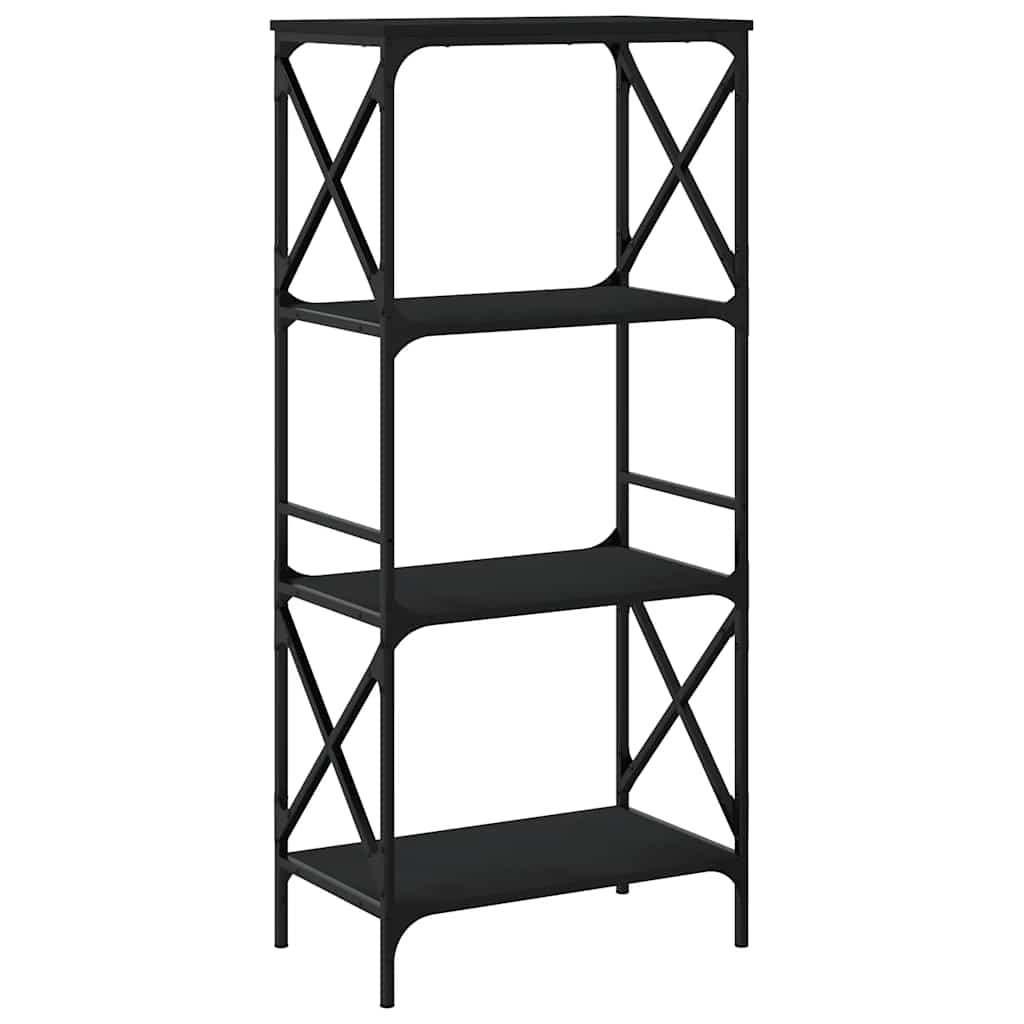 Regal za knjige s 4 razine crni 59x35x132 cm konstruirano drvo