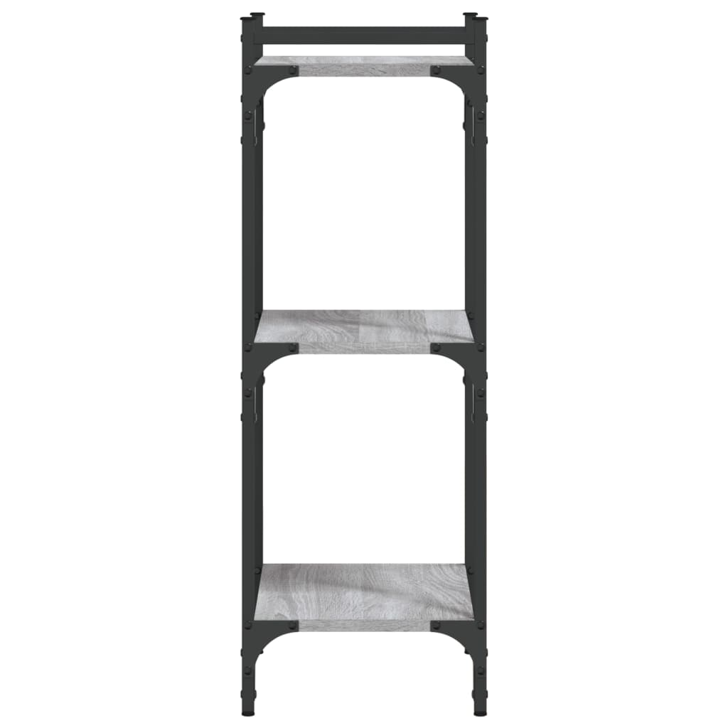 Regal za knjige s 3 razine siva boja hrasta 40x30x86 cm drveni