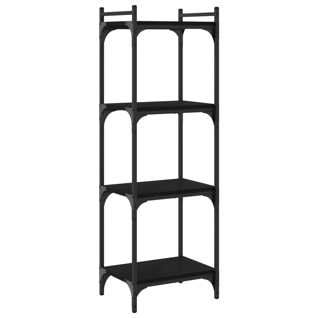 Regal za knjige s 4 razine crni 40x30x120 cm konstruirano drvo