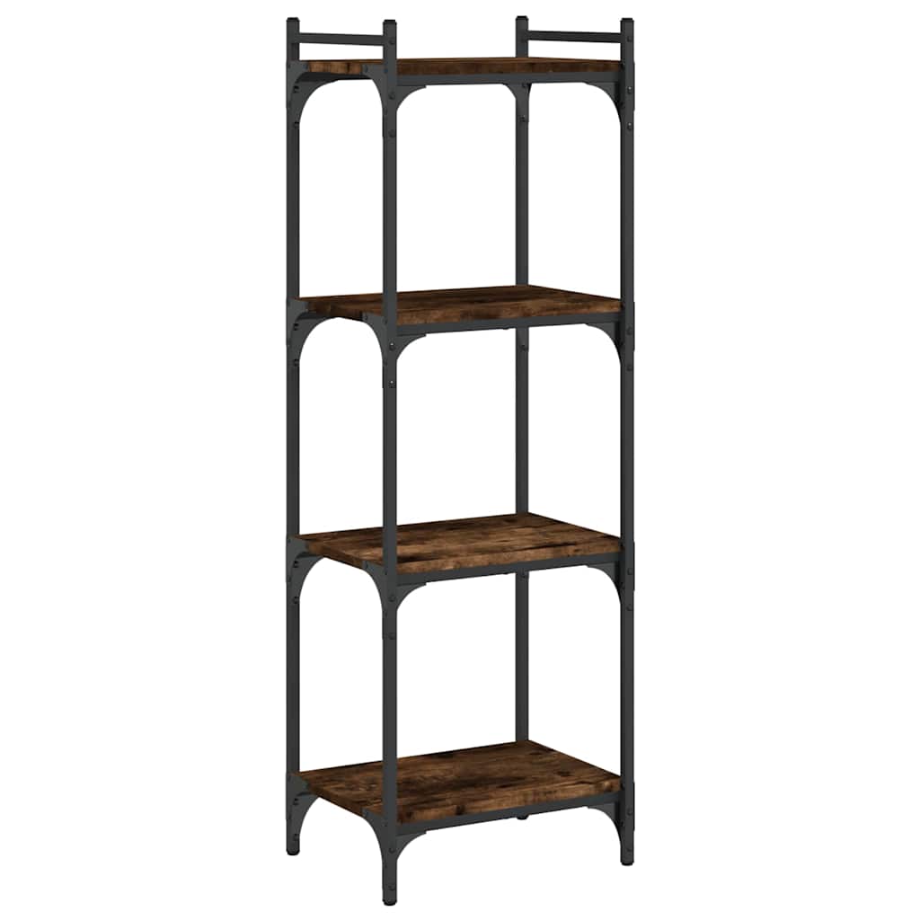 Regal za knjige s 4 razine boja hrasta 40 x 30 x 120 cm drveni