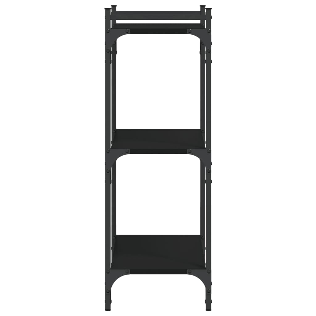Regal za knjige s 3 razine crni 60x30x86 cm konstruirano drvo
