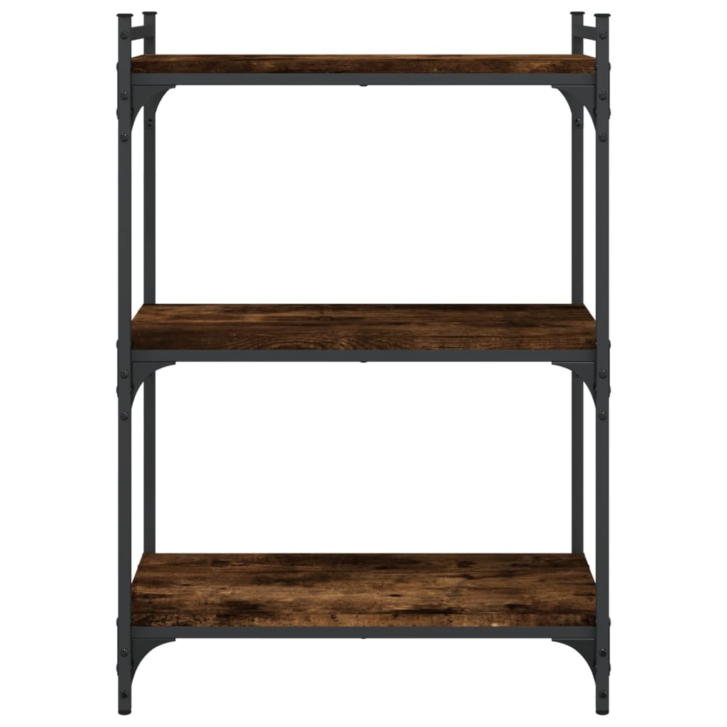 Regal za knjige s 3 razine boja hrasta 60x30x86 cm drveni