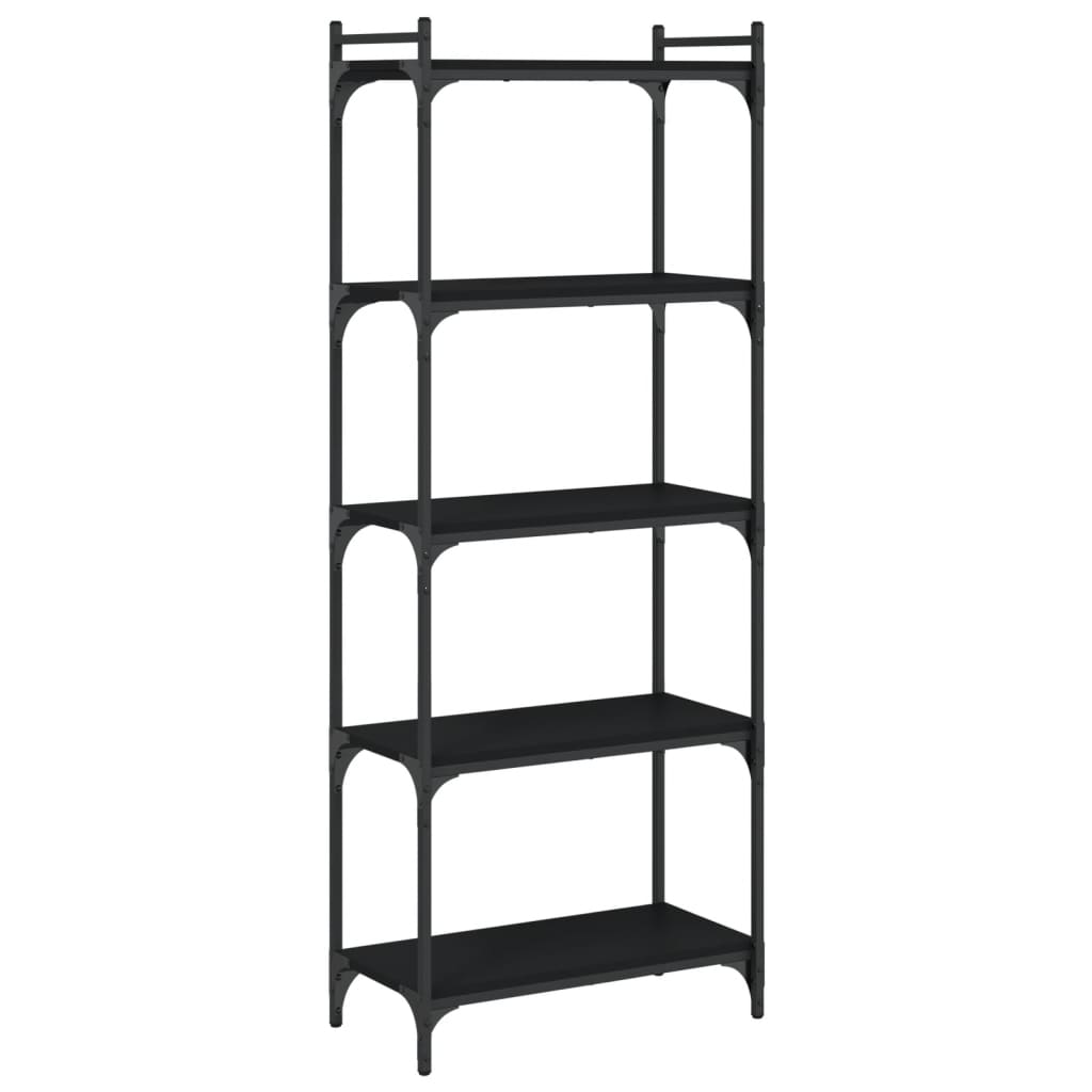 Regal za knjige s 5 razina crni 60x30x154 cm konstruirano drvo