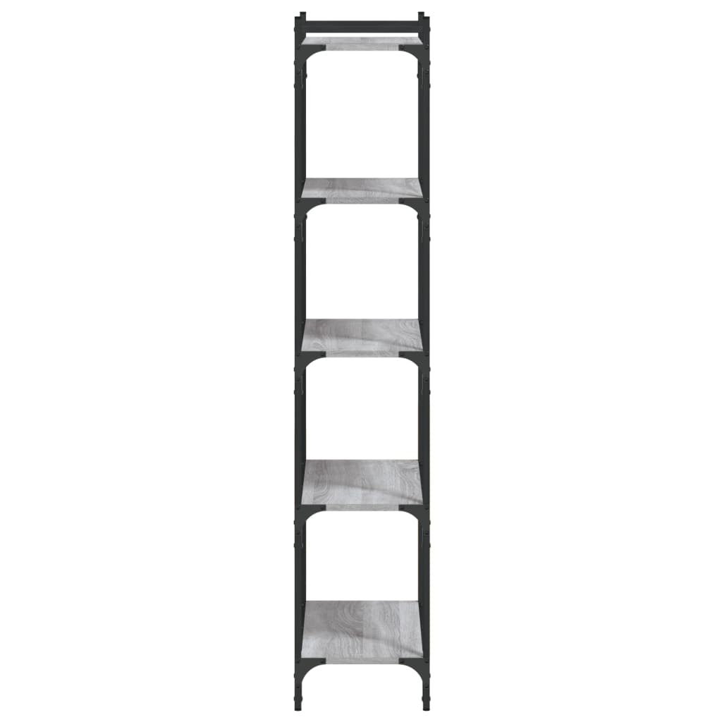 Regal za knjige s 5 razina siva boja hrasta 60x30x154 cm drveni