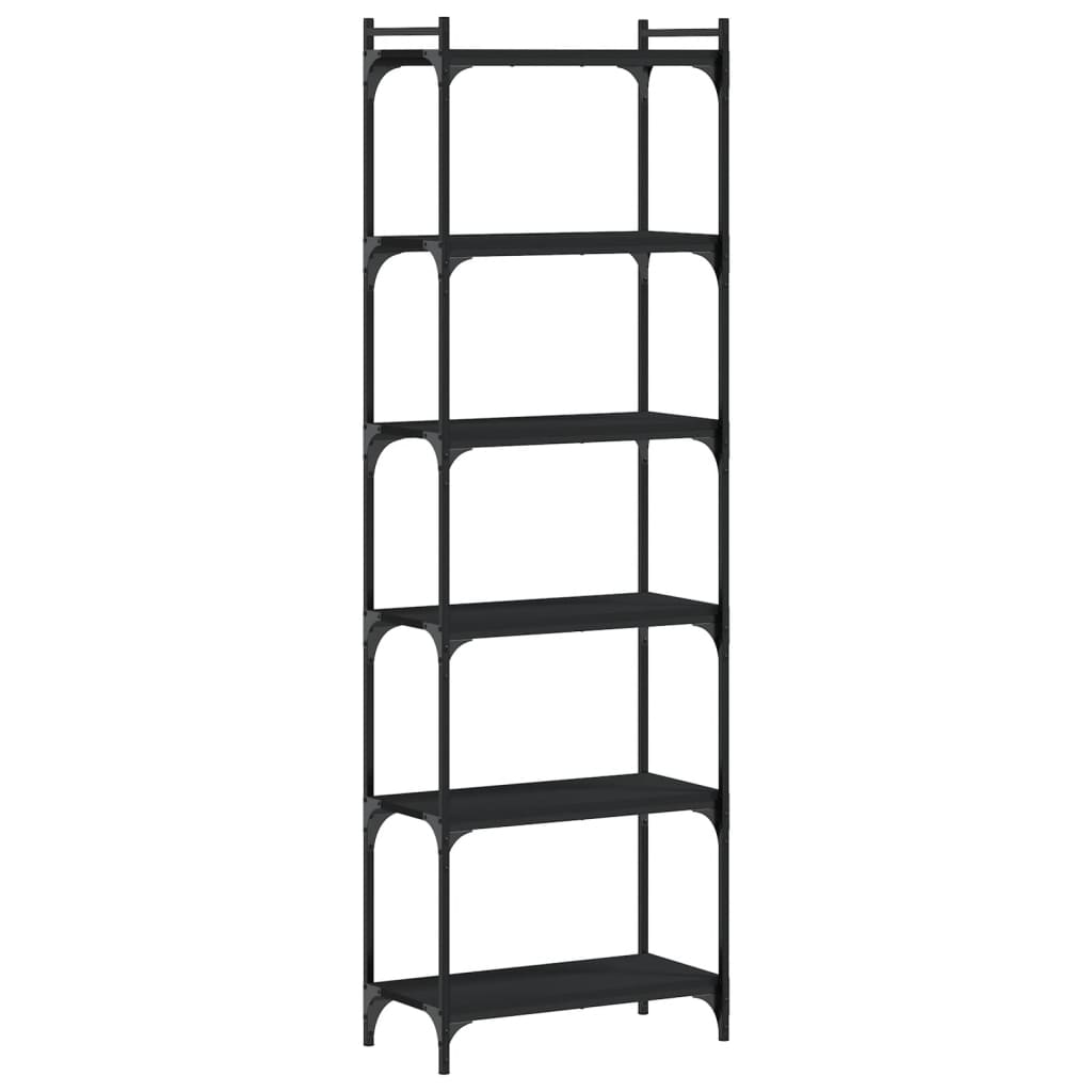 Regal za knjige sa 6 razina crni 60x30x188 cm konstruirano drvo
