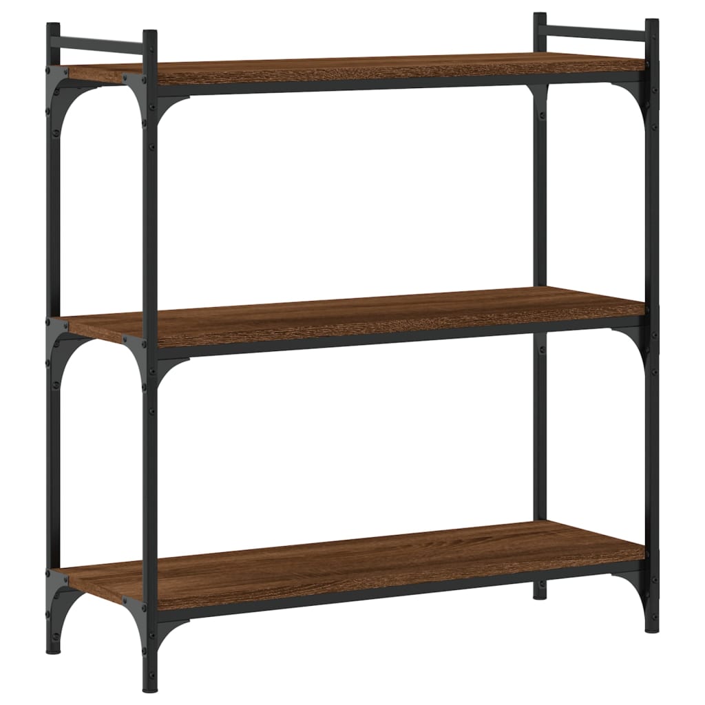 Regal za knjige s 3 razine smeđa boja hrasta 80x30x86 cm drveni