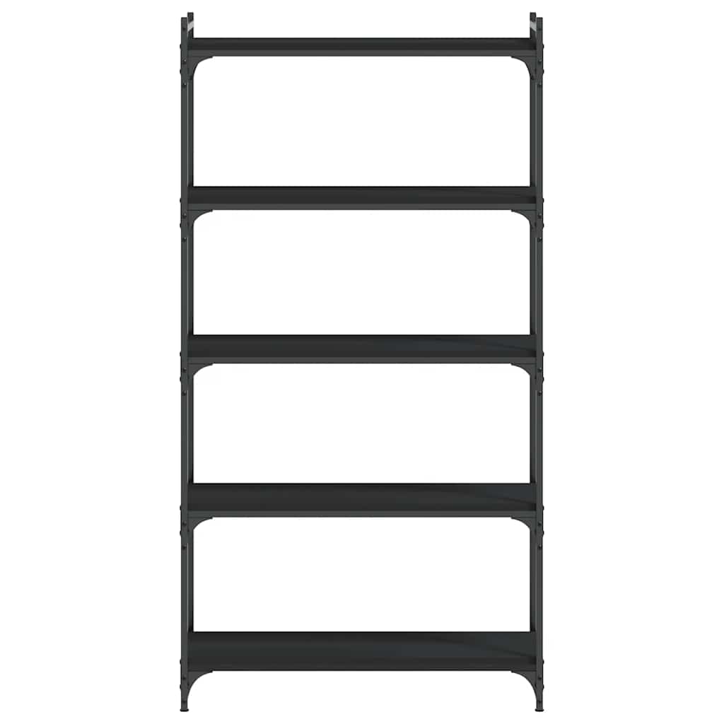 Regal za knjige s 5 razina crni 80x30x154 cm konstruirano drvo