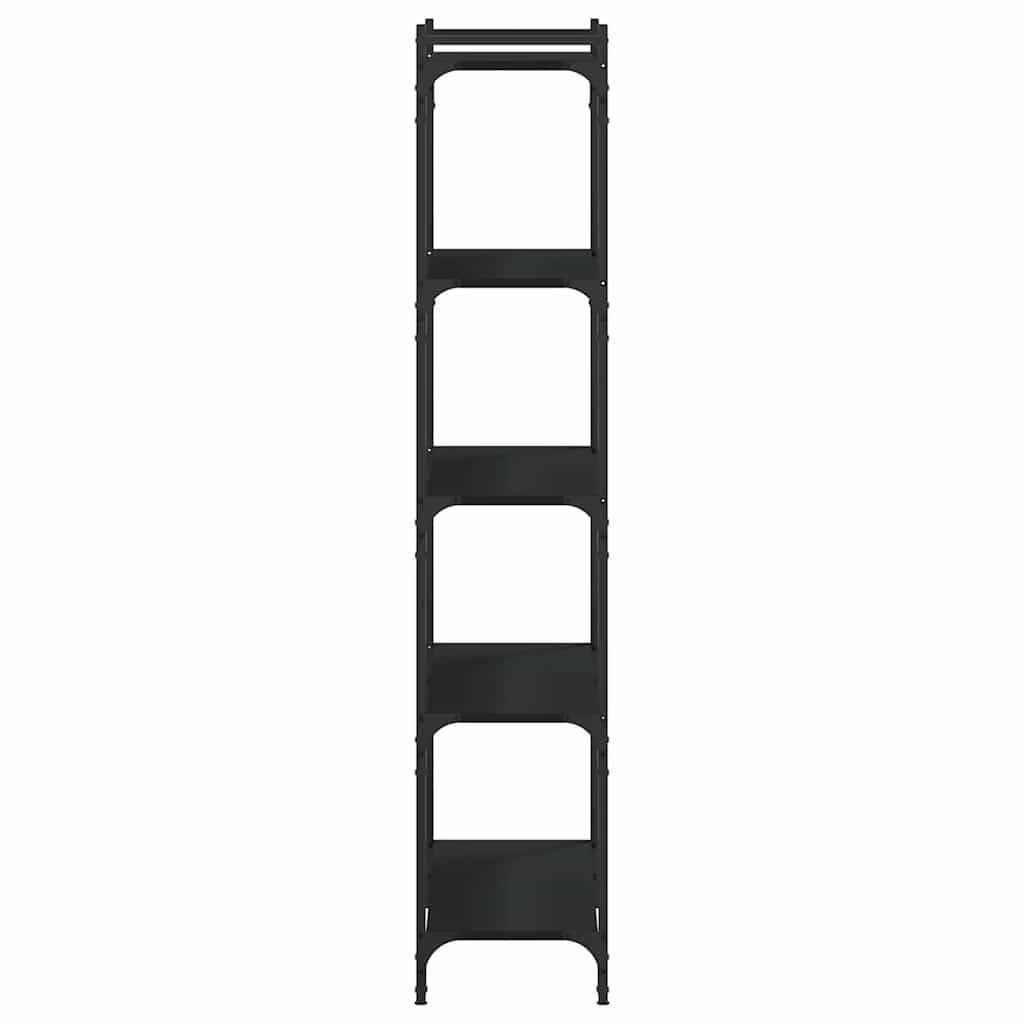 Regal za knjige s 5 razina crni 80x30x154 cm konstruirano drvo