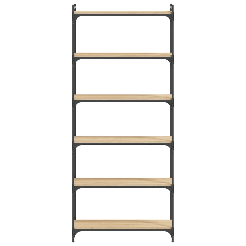 Regal za knjige sa 6 razina boja hrasta 80 x 30 x 188 cm drveni