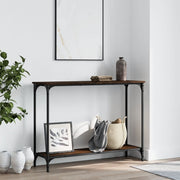 Konzolni stol boja hrasta 101x30,5x75 cm konstruirano drvo