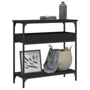 Konzolni stol s policama crni 75x29x75 cm od konstruiranog drva