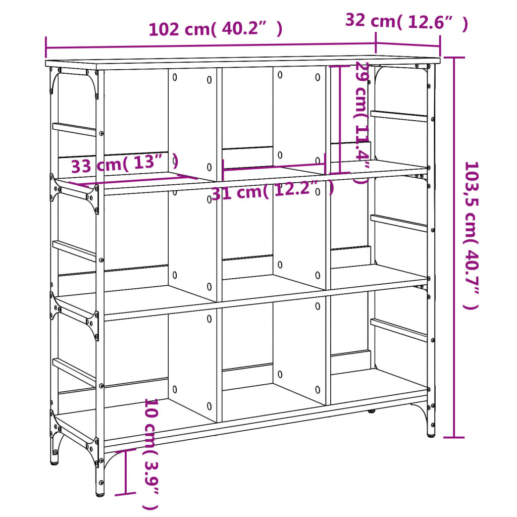 Komoda smeđa boja hrasta 102x32x103,5 cm od konstruiranog drva