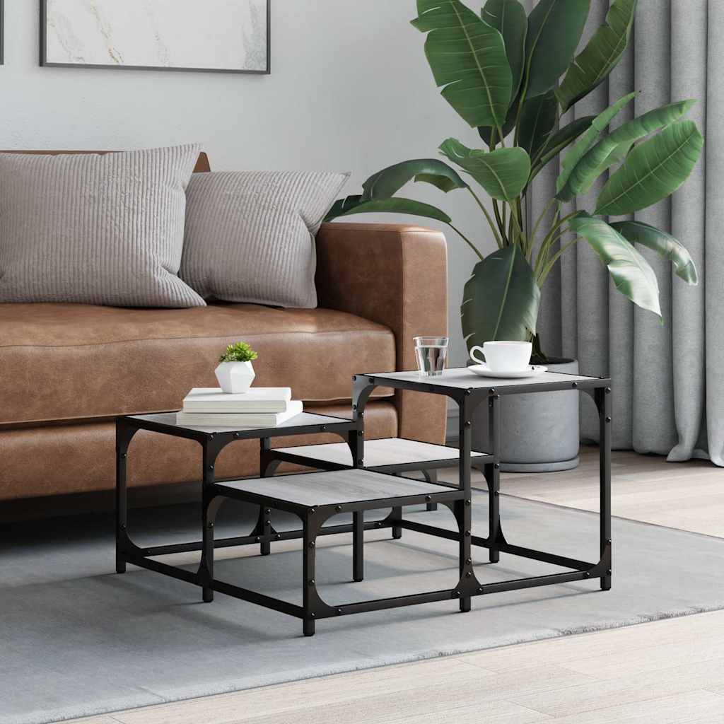 Stolić za kavu boja sivog hrasta 68x68x40 cm konstruirano drvo
