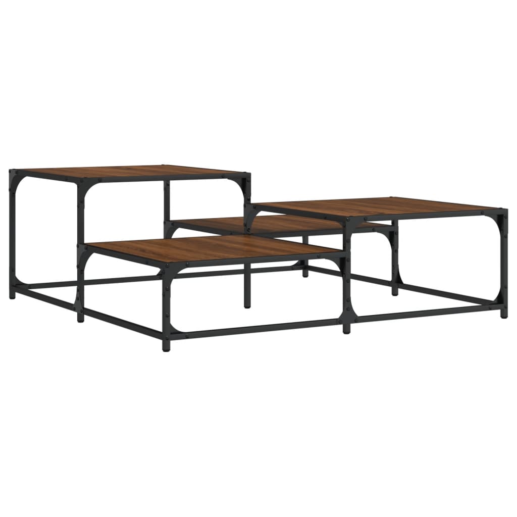 Stolić za kavu boja hrasta 107 x 107 x 40 cm konstruirano drvo