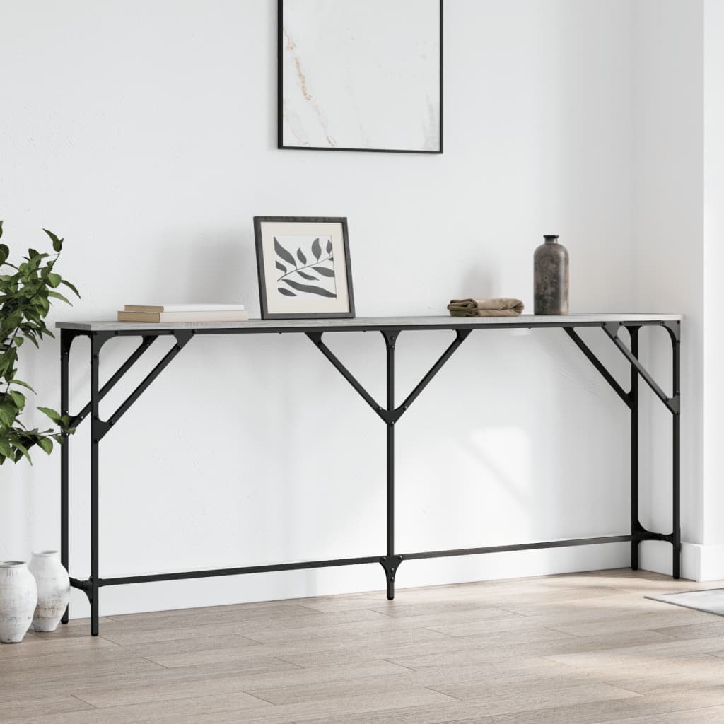 Konzolni stol siva boja hrasta 180x23x75 cm konstruirano drvo