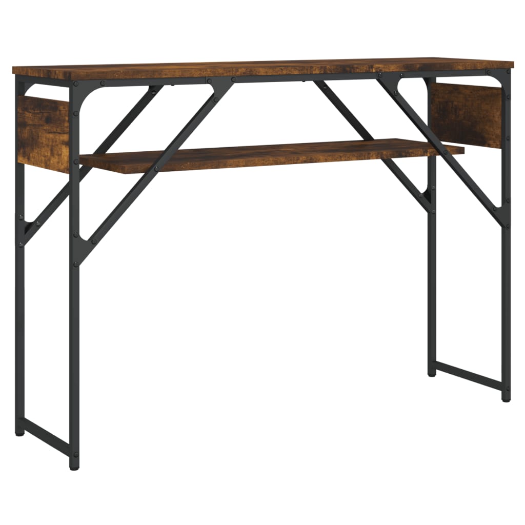 Konzolni stol s policama boja hrasta 105x30x75 cm