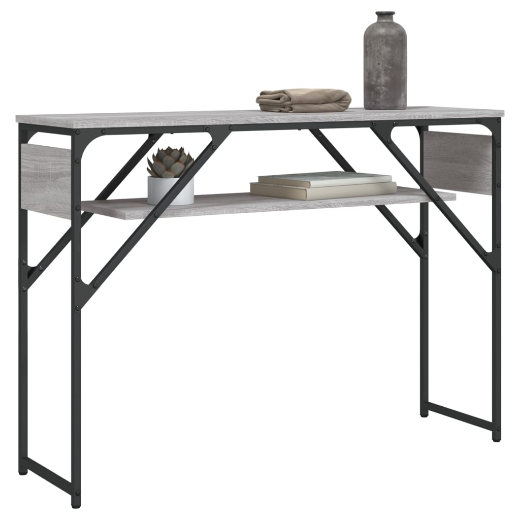 Konzolni stol s policama siva boja hrasta 105x30x75 cm