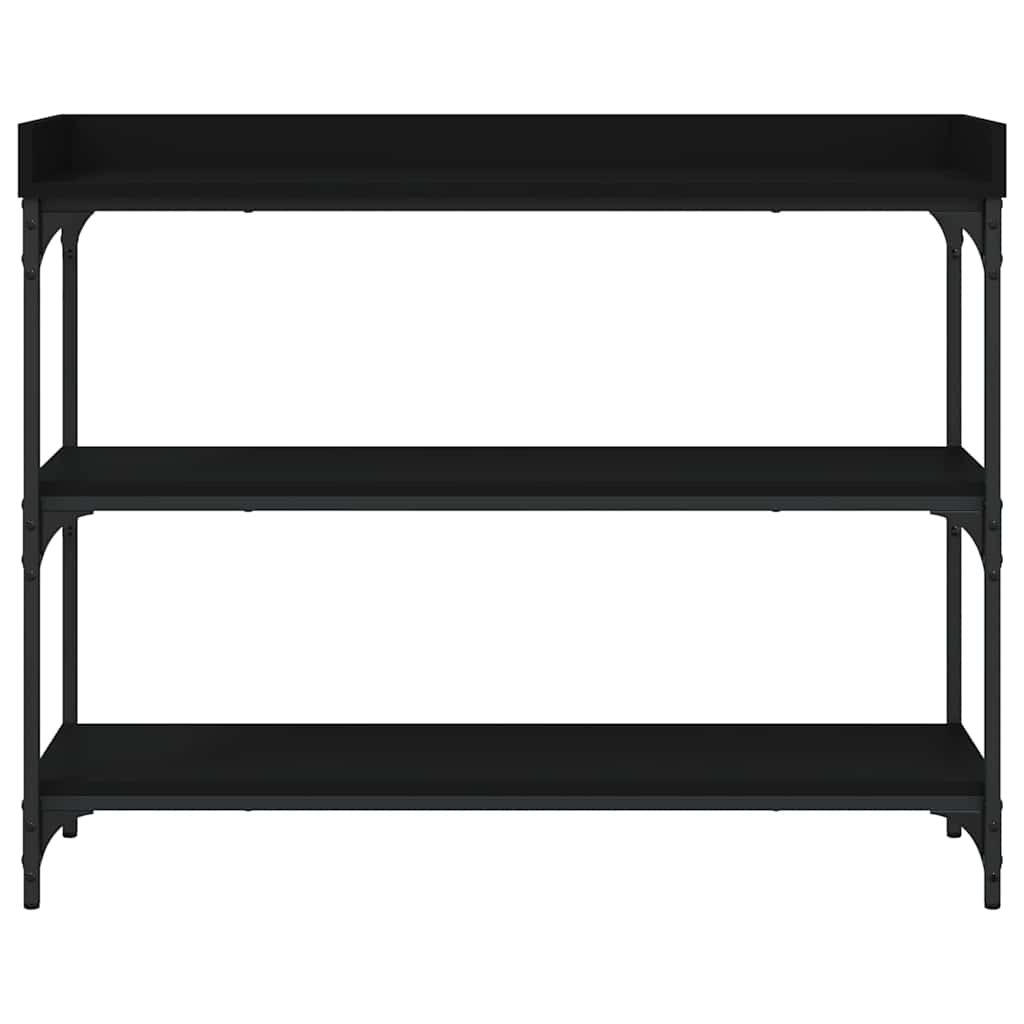 Konzolni stol s policama crni 100 x 30 x 80 cm