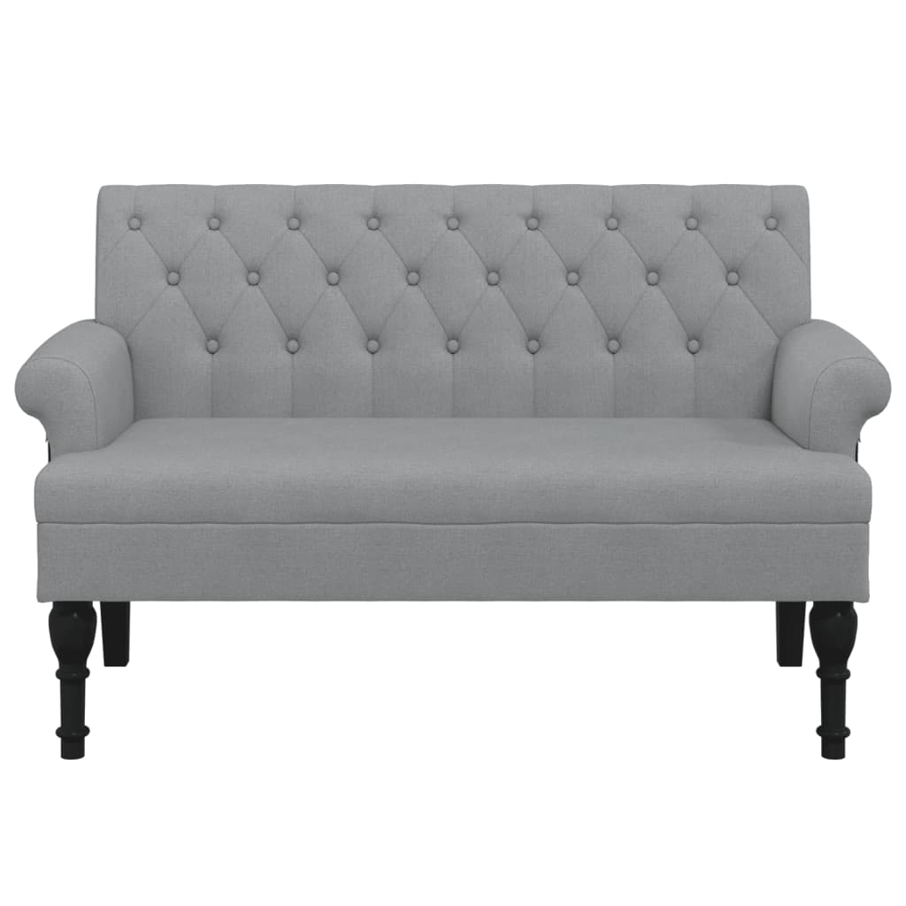 Klupa s naslonom svjetlosiva 120 x 62 x 75,5 cm od tkanine