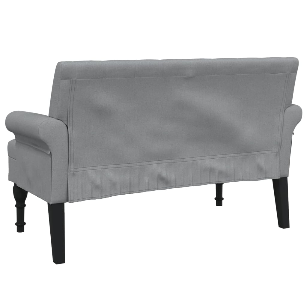 Klupa s naslonom svjetlosiva 120 x 62 x 75,5 cm od tkanine