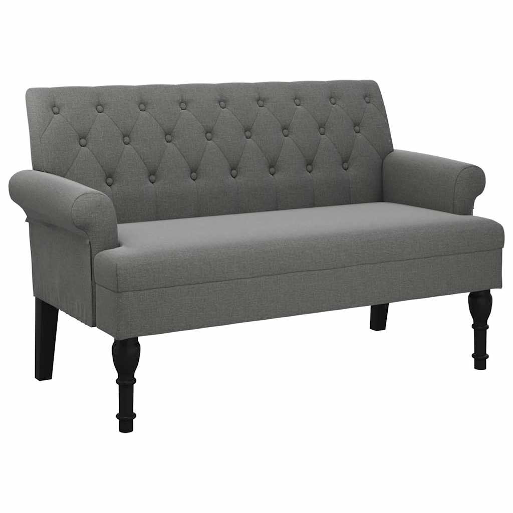 Klupa s naslonom tamno siva 120x62x75,5 cm tkanina