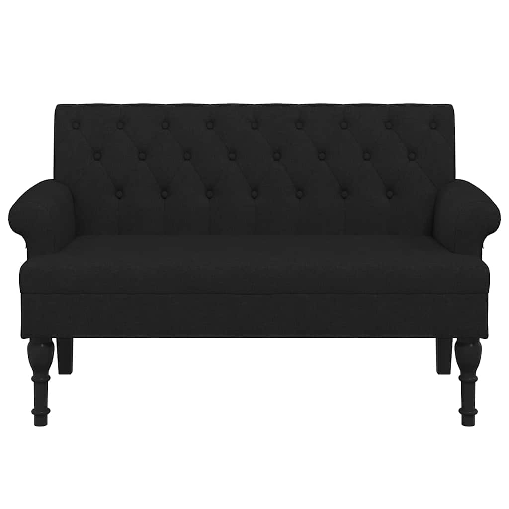 Klupa s naslonom crna 120x62x75,5 cm tkanina