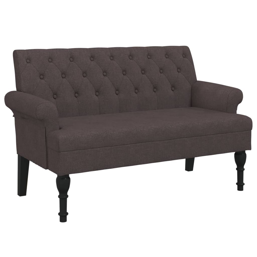 Klupa s naslonom tamnosmeđa 120 x 62 x 75,5 cm od tkanine