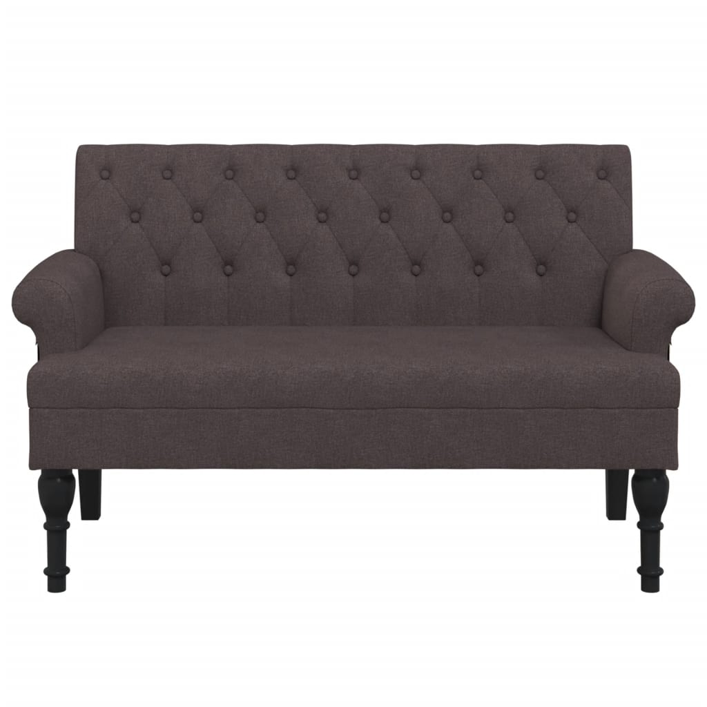 Klupa s naslonom tamnosmeđa 120 x 62 x 75,5 cm od tkanine