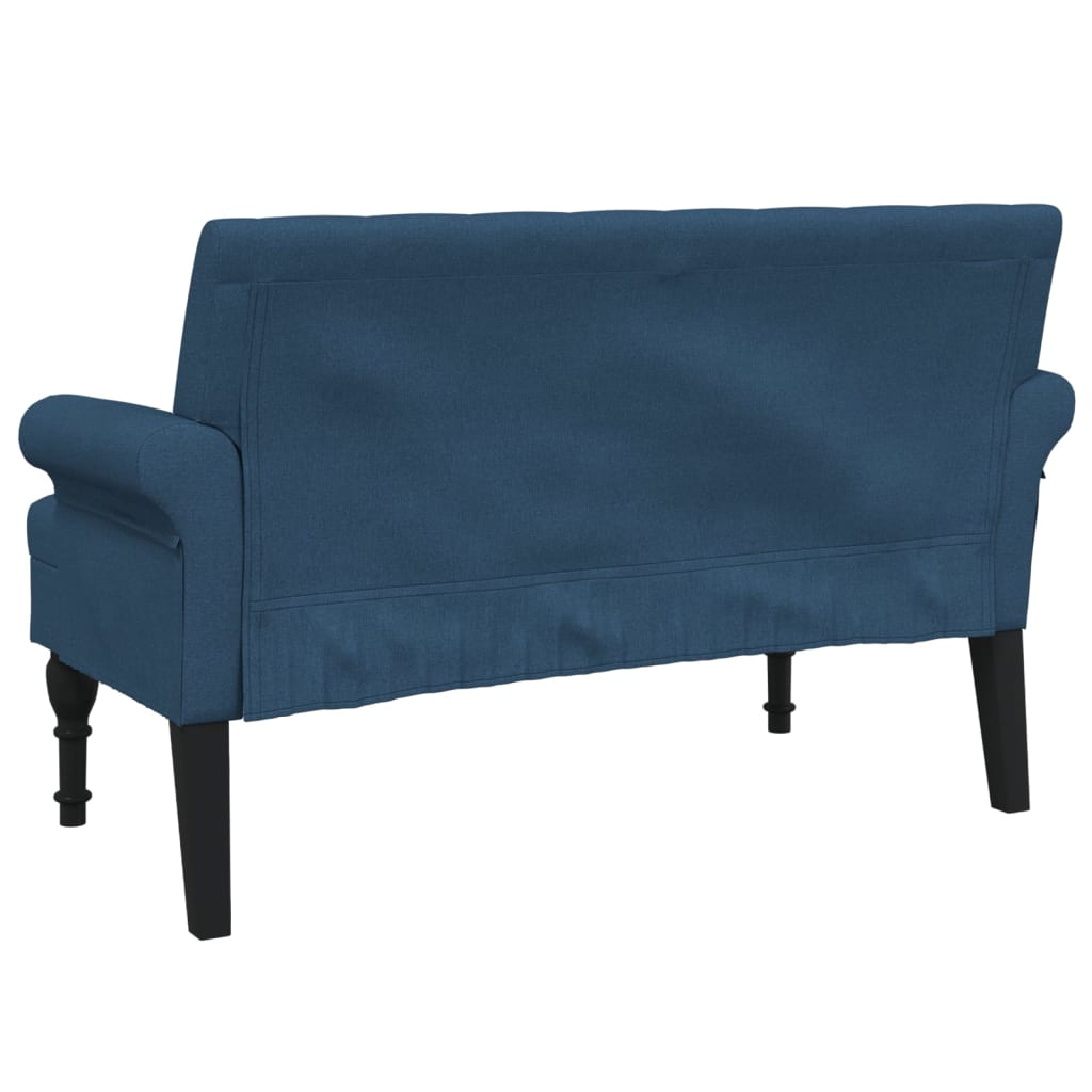 Klupa s naslonom plava 120 x 62 x 75,5 cm od tkanine