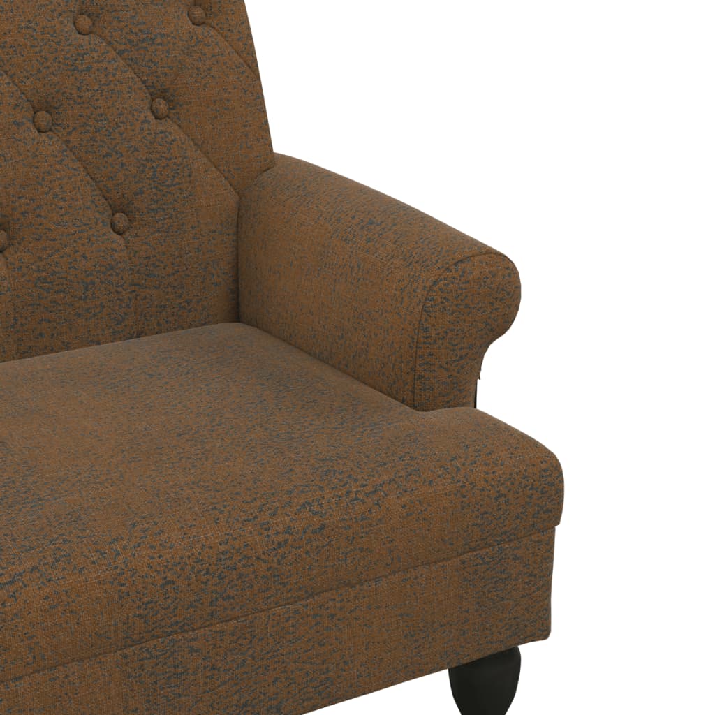 Klupa s naslonom smeđa 120 x 62 x 75,5 cm umjetna brušena koža