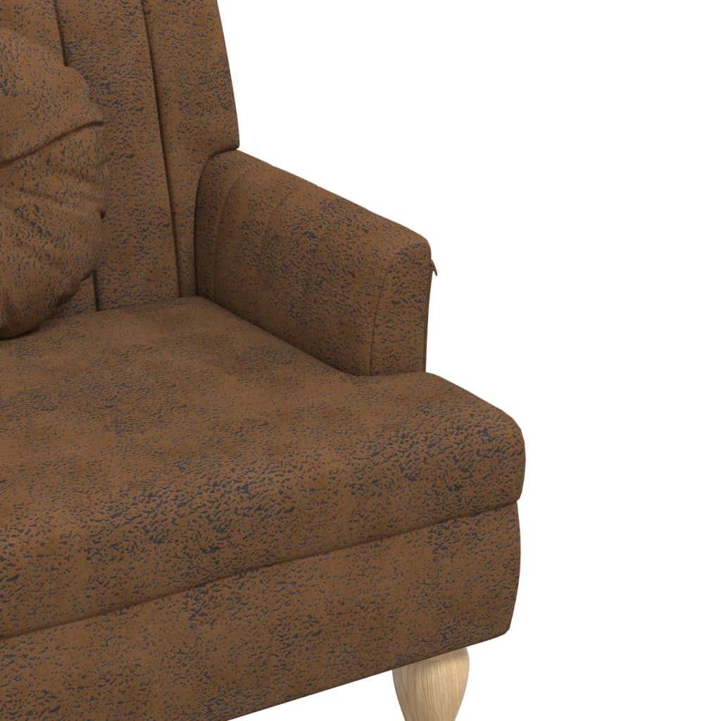 Klupa s naslonom smeđa 113x64,5x75,5 cm umjetna brušena koža