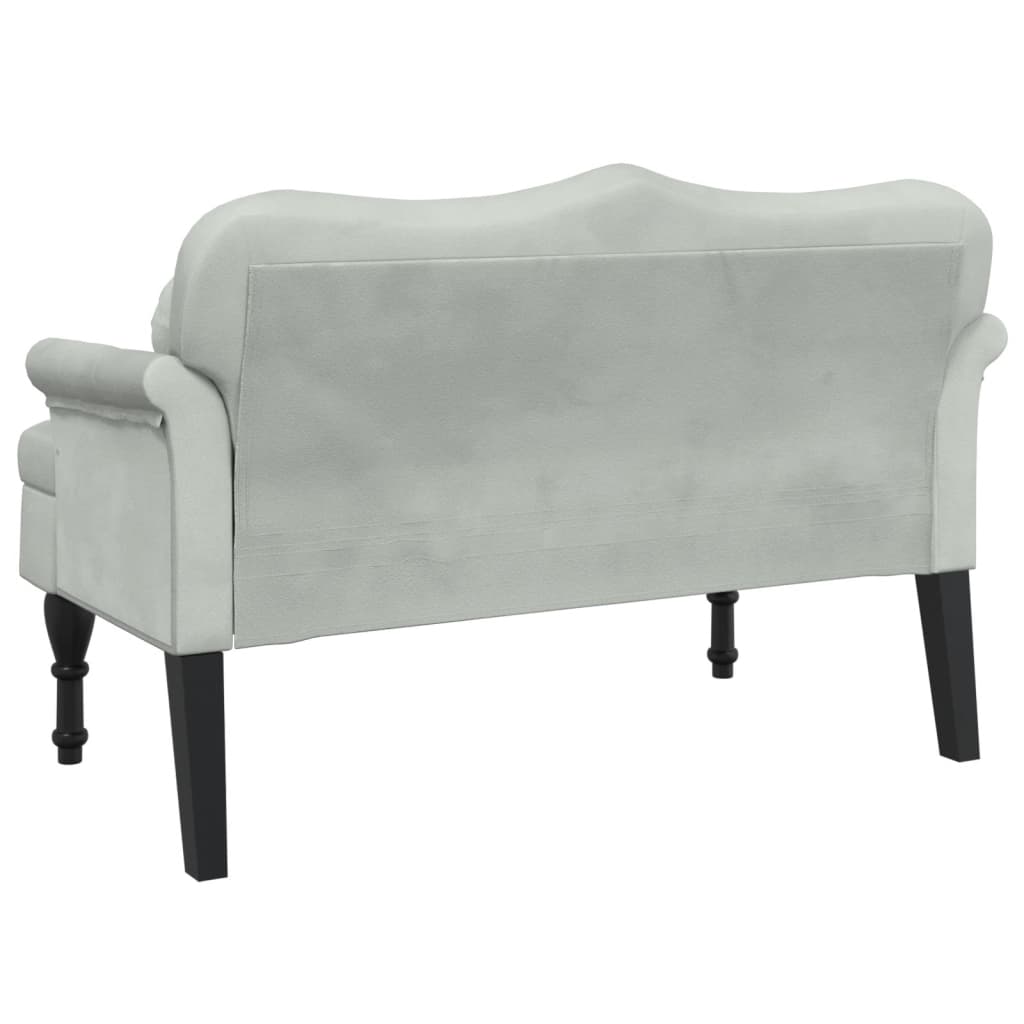 Klupa s jastucima svijetlosiva 120,5x65x75 cm baršun