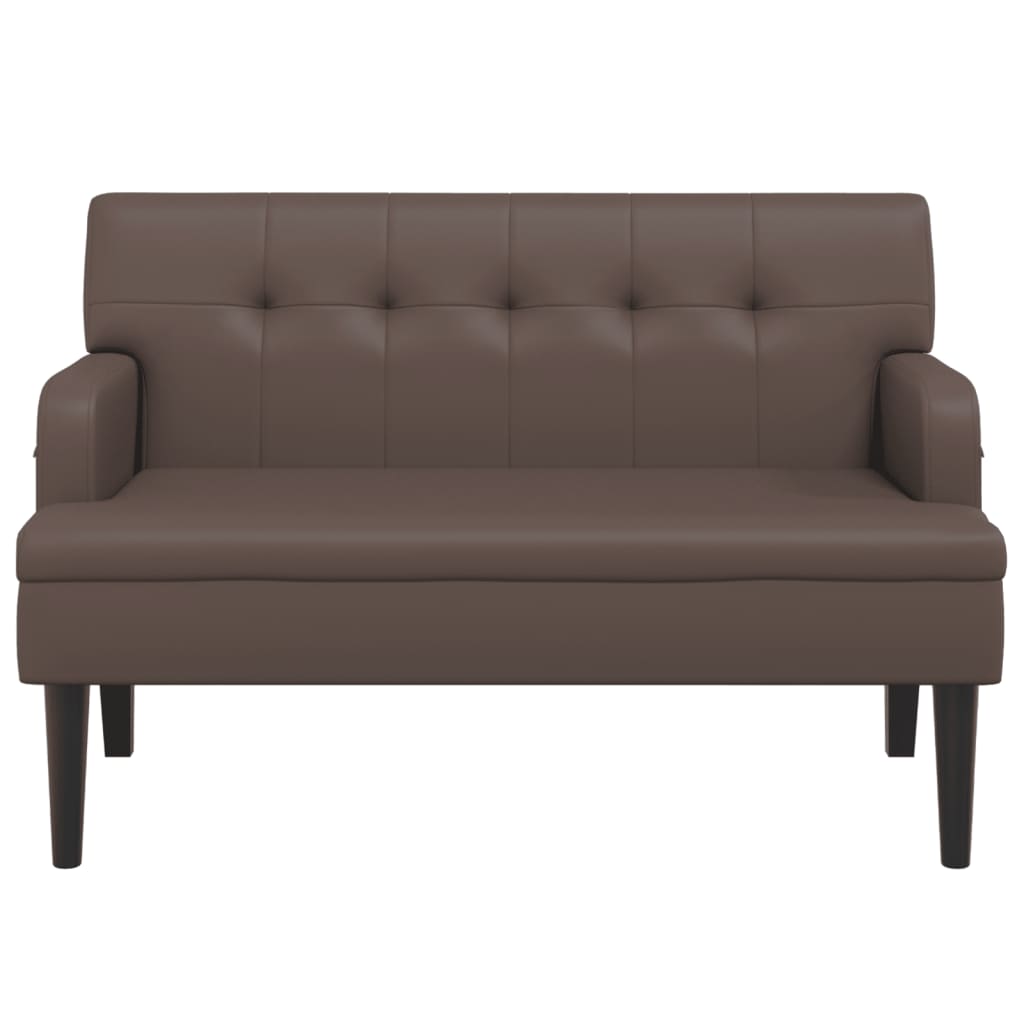 Klupa s naslonom smeđa 112 x 65,5 x 75 cm od umjetne kože