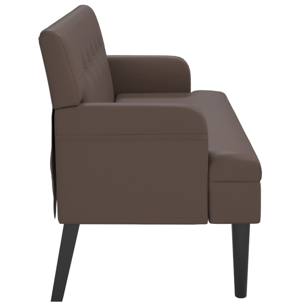 Klupa s naslonom smeđa 112 x 65,5 x 75 cm od umjetne kože