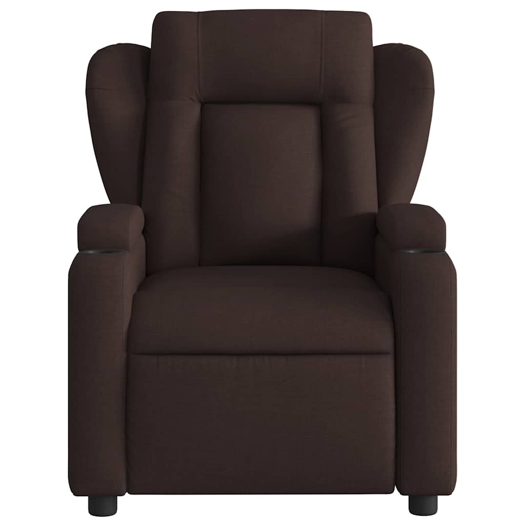 Masažni naslonjač od tkanine tamnosmeđi