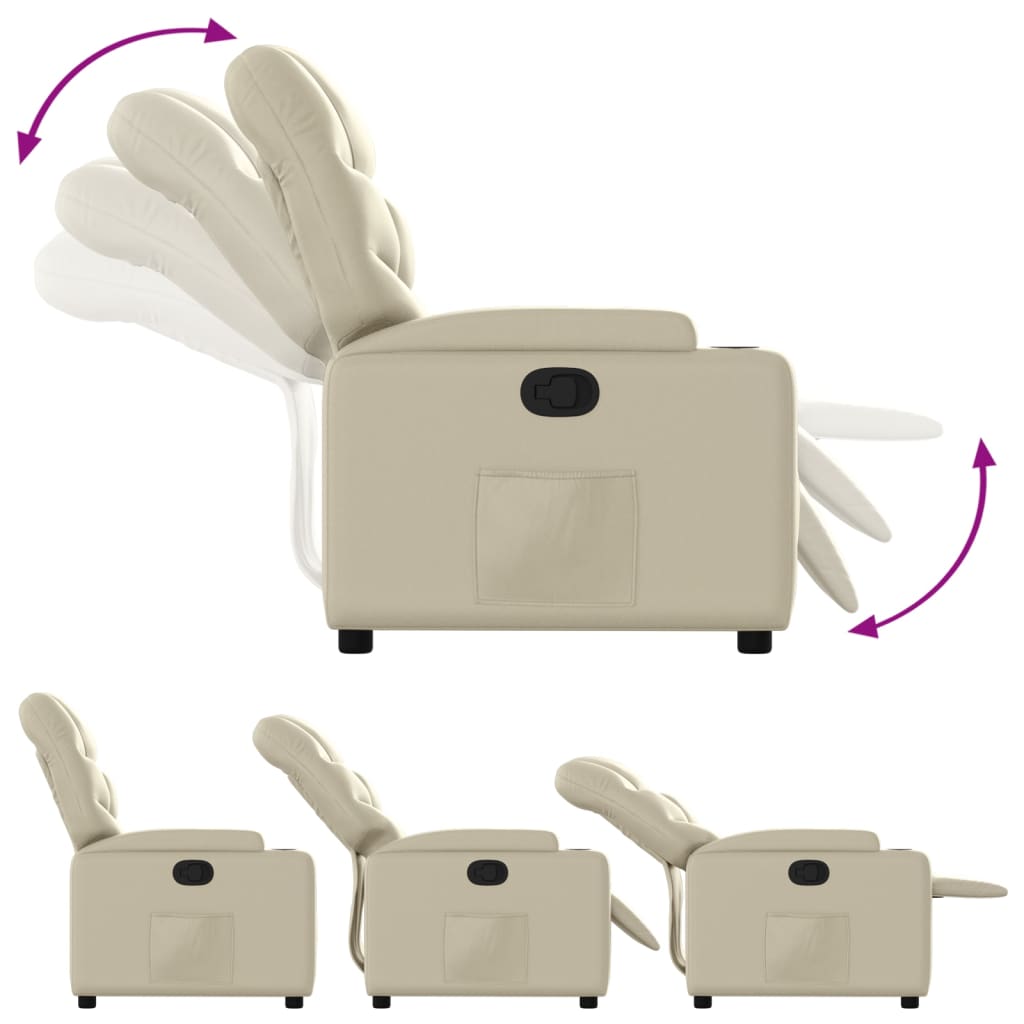 Naslonjač od umjetne kože krem