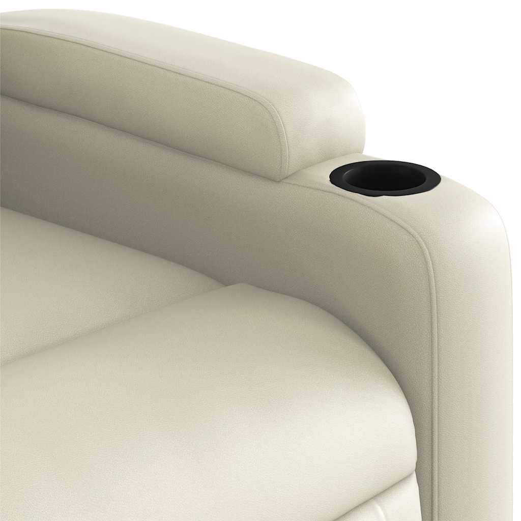 Naslonjač od umjetne kože krem