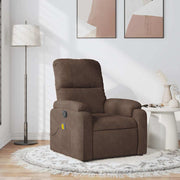 Masažni naslonjač smeđi od mikrovlakana