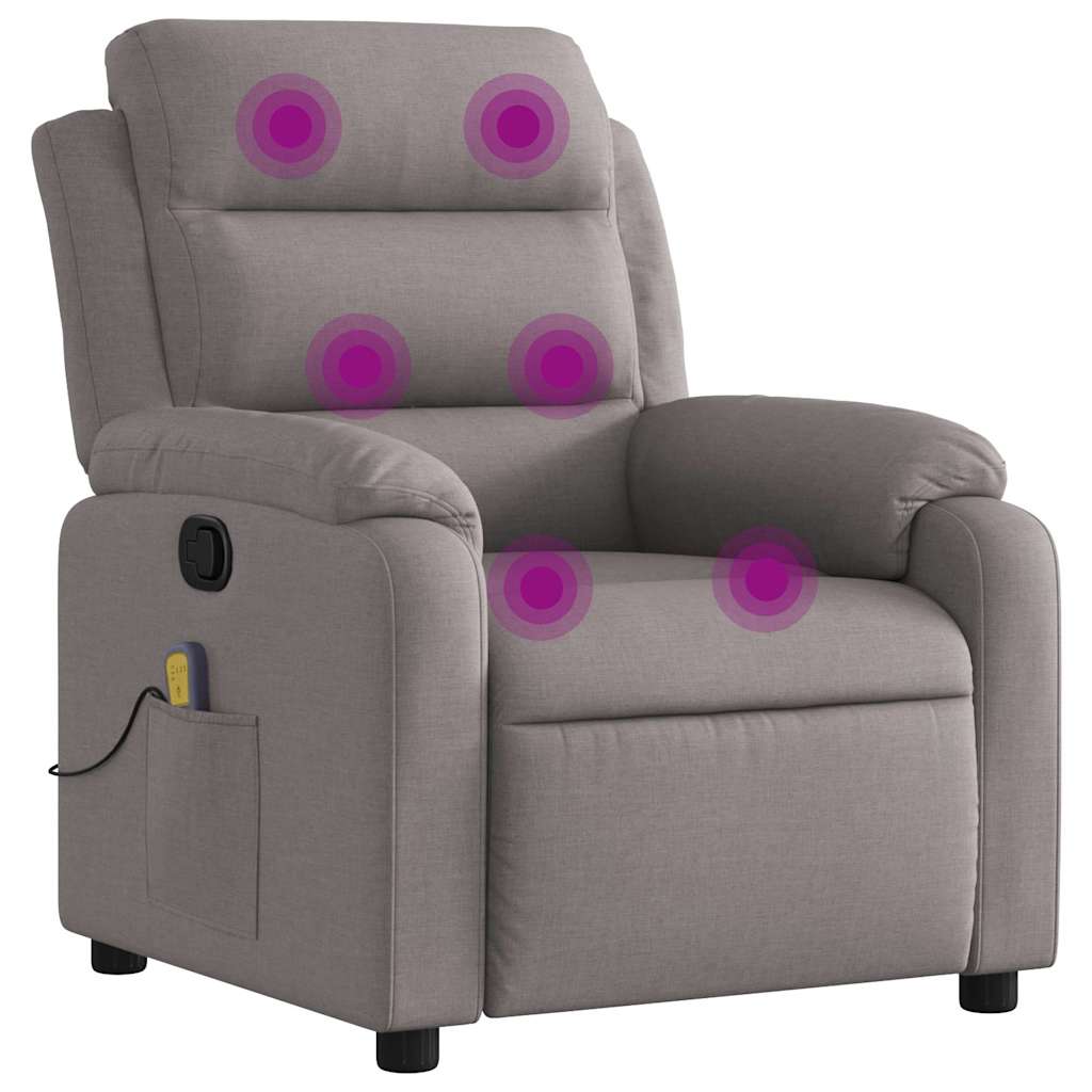 Masažni naslonjač od tkanine smeđesivi