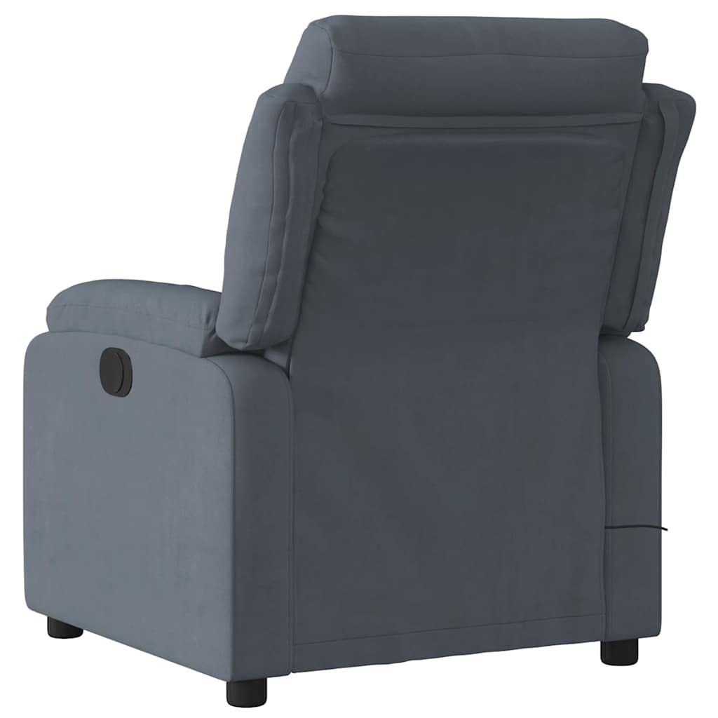Masažni naslonjač tamnosiva baršunasti