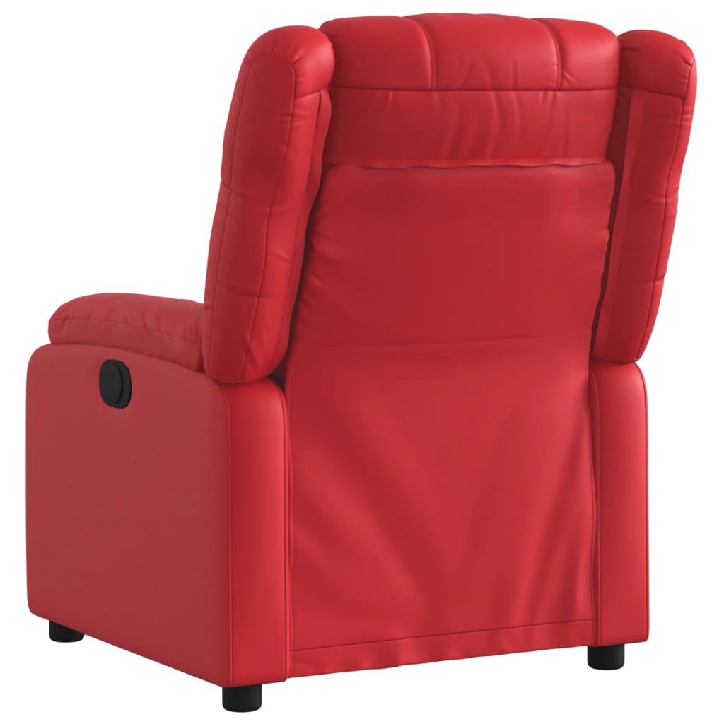 Naslonjač od umjetne kože crveni