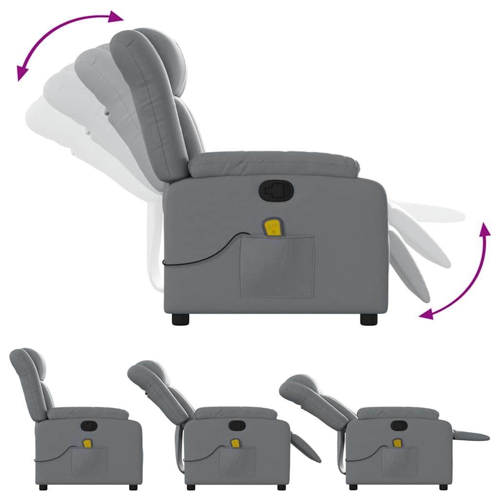 Masažni naslonjač od umjetne kože sivi