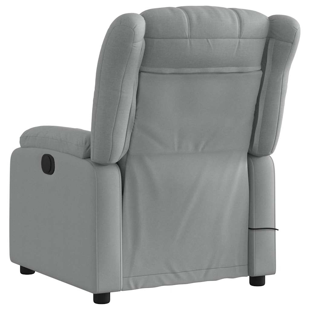 Masažni naslonjač od tkanine svjetlosivi