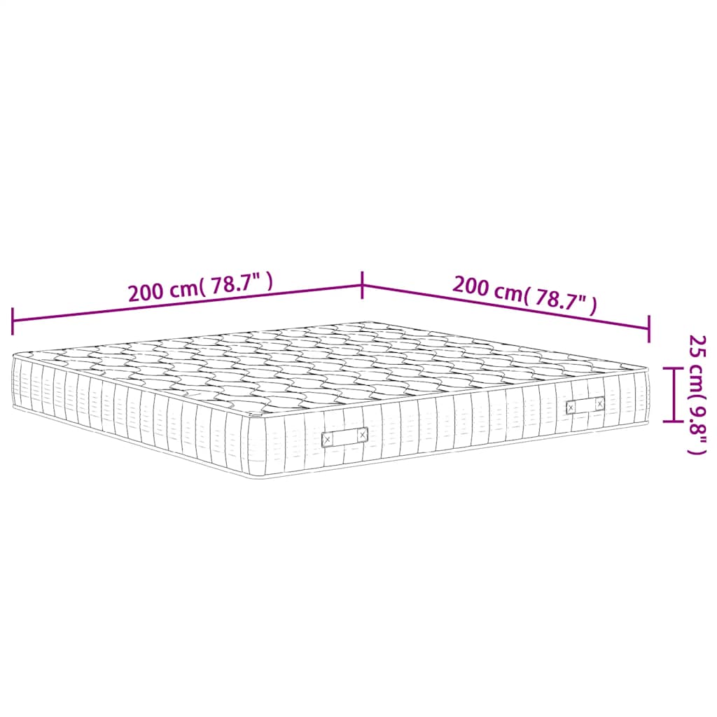 Madrac s džepičastim oprugama srednje čvrst 200 x 200 cm