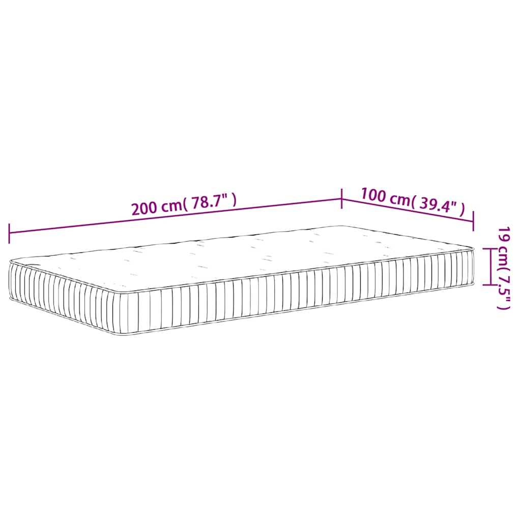 Madrac s džepičastim oprugama srednji 100 x 200 cm