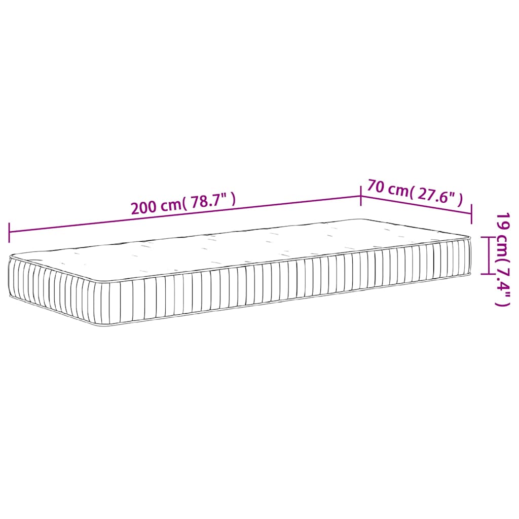 Madrac s džepičastim oprugama srednji 70x200 cm