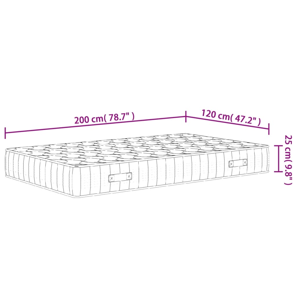 Madrac s džepičastim oprugama srednje čvrst 120x200 cm