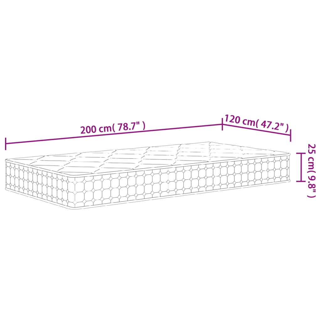 Madrac s džepičastim oprugama srednje čvrst 120x200 cm