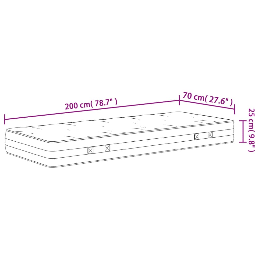 Madrac s džepičastim oprugama srednje čvrst 70x200 cm